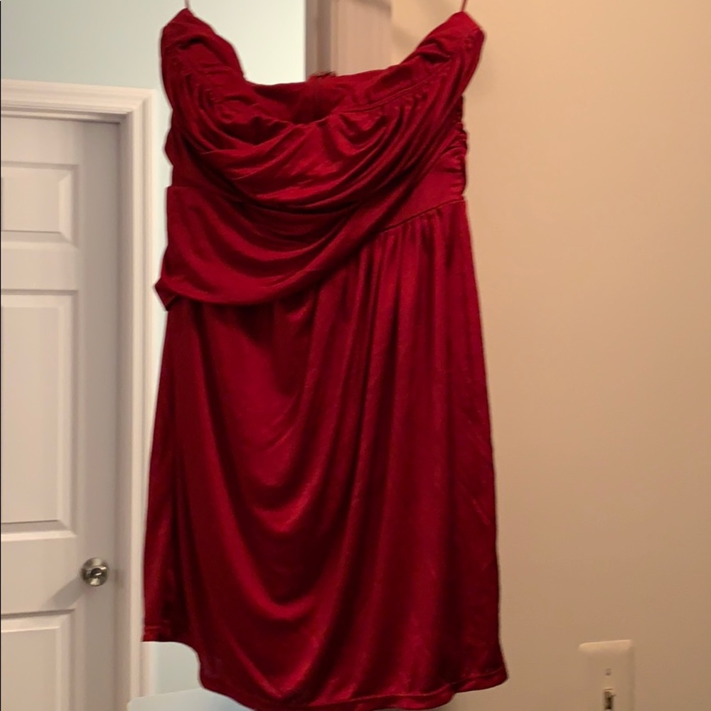Strapless SemiFormal Dress - Red